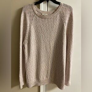 LOFT pink multicolored crewneck pullover sweater. Large